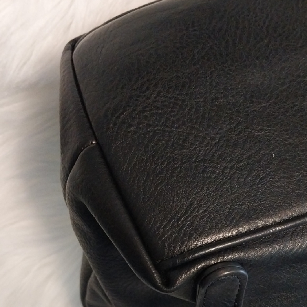 Antik Kraft Black Leather Backpack with Gold Accents - Picture 13 of 16
